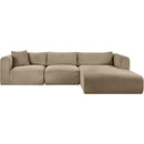  Manufacturer Color_Taupe -- Shaggy 114" Taupe Corduroy Performance Fabric Upholstered 3 pc Modular Sectional IMAGE 3