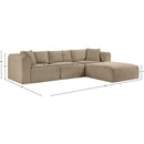  Manufacturer Color_Taupe -- Shaggy 109" Taupe Corduroy Performance Fabric Upholstered 4 pc Modular Sectional IMAGE 12