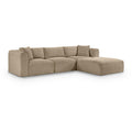  Manufacturer Color_Taupe -- Shaggy 109" Taupe Corduroy Performance Fabric Upholstered 4 pc Modular Sectional IMAGE 1