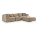  Manufacturer Color_Taupe -- Shaggy 109" Taupe Corduroy Performance Fabric Upholstered 4 pc Modular Sectional IMAGE 1