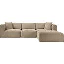  Manufacturer Color_Taupe -- Shaggy 109" Taupe Corduroy Performance Fabric Upholstered 4 pc Modular Sectional IMAGE 3