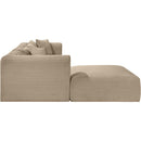 Manufacturer Color_Taupe -- Shaggy 109" Taupe Corduroy Performance Fabric Upholstered 4 pc Modular Sectional IMAGE 4