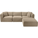  Manufacturer Color_Taupe -- Shaggy 109" Taupe Corduroy Performance Fabric Upholstered 4 pc Modular Sectional IMAGE 6