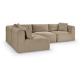  Manufacturer Color_Taupe -- Shaggy 109" Taupe Corduroy Performance Fabric Upholstered 4 pc Modular Sectional IMAGE 1