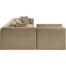  Manufacturer Color_Taupe -- Shaggy 109" Taupe Corduroy Performance Fabric Upholstered 4 pc Modular Sectional IMAGE 4