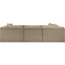  Manufacturer Color_Taupe -- Shaggy 109" Taupe Corduroy Performance Fabric Upholstered 4 pc Modular Sectional IMAGE 5