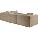  Manufacturer Color_Taupe -- Shaggy 109" Taupe Corduroy Performance Fabric Upholstered 4 pc Modular Sectional IMAGE 7
