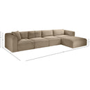  Manufacturer Color_Taupe -- Shaggy 145" Taupe Corduroy Performance Fabric Upholstered 4 pc Modular Sectional IMAGE 12