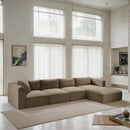  Manufacturer Color_Taupe -- Shaggy 145" Taupe Corduroy Performance Fabric Upholstered 4 pc Modular Sectional IMAGE 2