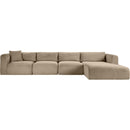  Manufacturer Color_Taupe -- Shaggy 145" Taupe Corduroy Performance Fabric Upholstered 4 pc Modular Sectional IMAGE 3
