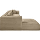  Manufacturer Color_Taupe -- Shaggy 145" Taupe Corduroy Performance Fabric Upholstered 4 pc Modular Sectional IMAGE 4
