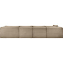  Manufacturer Color_Taupe -- Shaggy 145" Taupe Corduroy Performance Fabric Upholstered 4 pc Modular Sectional IMAGE 5