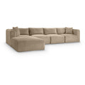 Manufacturer Color_Taupe -- Shaggy 140" Taupe Corduroy Performance Fabric Upholstered 5 pc Modular Sectional IMAGE 1