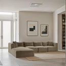  Manufacturer Color_Taupe -- Shaggy 140" Taupe Corduroy Performance Fabric Upholstered 5 pc Modular Sectional IMAGE 2
