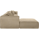  Manufacturer Color_Taupe -- Shaggy 140" Taupe Corduroy Performance Fabric Upholstered 5 pc Modular Sectional IMAGE 4