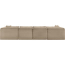  Manufacturer Color_Taupe -- Shaggy 140" Taupe Corduroy Performance Fabric Upholstered 5 pc Modular Sectional IMAGE 5