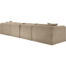  Manufacturer Color_Taupe -- Shaggy 140" Taupe Corduroy Performance Fabric Upholstered 5 pc Modular Sectional IMAGE 7