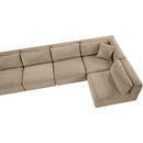  Manufacturer Color_Taupe -- Shaggy 140" Taupe Corduroy Performance Fabric Upholstered 5 pc Modular Sectional IMAGE 10