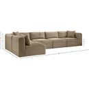  Manufacturer Color_Taupe -- Shaggy 140" Taupe Corduroy Performance Fabric Upholstered 5 pc Modular Sectional IMAGE 12