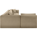  Manufacturer Color_Taupe -- Shaggy 140" Taupe Corduroy Performance Fabric Upholstered 5 pc Modular Sectional IMAGE 4