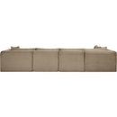  Manufacturer Color_Taupe -- Shaggy 140" Taupe Corduroy Performance Fabric Upholstered 5 pc Modular Sectional IMAGE 5