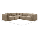  Manufacturer Color_Taupe -- Shaggy 109" Taupe Corduroy Performance Fabric Upholstered 5 pc Modular Sectional IMAGE 11