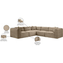  Manufacturer Color_Taupe -- Shaggy 109" Taupe Corduroy Performance Fabric Upholstered 5 pc Modular Sectional IMAGE 12