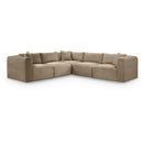 Meridian Shaggy Taupe Corduroy Performance Fabric Modular Sectional IMAGE 1