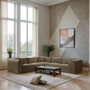  Manufacturer Color_Taupe -- Shaggy 109" Taupe Corduroy Performance Fabric Upholstered 5 pc Modular Sectional IMAGE 2