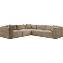  Manufacturer Color_Taupe -- Shaggy 109" Taupe Corduroy Performance Fabric Upholstered 5 pc Modular Sectional IMAGE 3