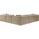  Manufacturer Color_Taupe -- Shaggy 109" Taupe Corduroy Performance Fabric Upholstered 5 pc Modular Sectional IMAGE 5