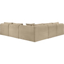 Manufacturer Color_Taupe -- Shaggy 101" Taupe Corduroy Performance Fabric Upholstered 5 pc Modular Sectional IMAGE 5