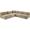  Manufacturer Color_Taupe -- Shaggy 101" Taupe Corduroy Performance Fabric Upholstered 5 pc Modular Sectional IMAGE 6