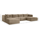 Manufacturer Color_Taupe -- Shaggy 145" Taupe Corduroy Performance Fabric Upholstered 5 pc Modular Sectional IMAGE 12