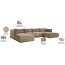  Manufacturer Color_Taupe -- Shaggy 145" Taupe Corduroy Performance Fabric Upholstered 5 pc Modular Sectional IMAGE 13