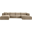  Manufacturer Color_Taupe -- Shaggy 145" Taupe Corduroy Performance Fabric Upholstered 5 pc Modular Sectional IMAGE 3