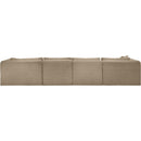  Manufacturer Color_Taupe -- Shaggy 145" Taupe Corduroy Performance Fabric Upholstered 5 pc Modular Sectional IMAGE 5
