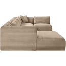  Manufacturer Color_Taupe -- Shaggy 145" Taupe Corduroy Performance Fabric Upholstered 5 pc Modular Sectional IMAGE 4
