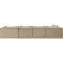  Manufacturer Color_Taupe -- Shaggy 145" Taupe Corduroy Performance Fabric Upholstered 5 pc Modular Sectional IMAGE 5