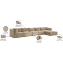  Manufacturer Color_Taupe -- Shaggy 176" Taupe Corduroy Performance Fabric Upholstered 5 pc Modular Sectional IMAGE 13