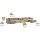 Meridian Shaggy Taupe Corduroy Performance Fabric Modular Sectional IMAGE 13
