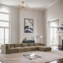  Manufacturer Color_Taupe -- Shaggy 176" Taupe Corduroy Performance Fabric Upholstered 5 pc Modular Sectional IMAGE 2