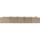  Manufacturer Color_Taupe -- Shaggy 176" Taupe Corduroy Performance Fabric Upholstered 5 pc Modular Sectional IMAGE 5