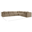  Manufacturer Color_Taupe -- Shaggy 140" Taupe Corduroy Performance Fabric Upholstered 6 pc Modular Sectional IMAGE 12