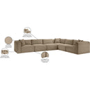 Manufacturer Color_Taupe -- Shaggy 140" Taupe Corduroy Performance Fabric Upholstered 6 pc Modular Sectional IMAGE 13