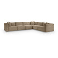  Manufacturer Color_Taupe -- Shaggy 140" Taupe Corduroy Performance Fabric Upholstered 6 pc Modular Sectional IMAGE 1