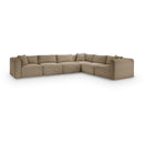  Manufacturer Color_Taupe -- Shaggy 140" Taupe Corduroy Performance Fabric Upholstered 6 pc Modular Sectional IMAGE 1