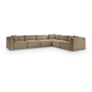 Meridian Shaggy Taupe Corduroy Performance Fabric Modular Sectional IMAGE 1