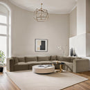  Manufacturer Color_Taupe -- Shaggy 140" Taupe Corduroy Performance Fabric Upholstered 6 pc Modular Sectional IMAGE 2