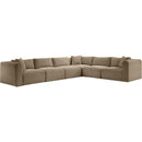  Manufacturer Color_Taupe -- Shaggy 140" Taupe Corduroy Performance Fabric Upholstered 6 pc Modular Sectional IMAGE 3